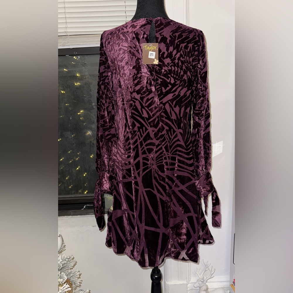 Taylor Deep Purple Long Sleeve Dress